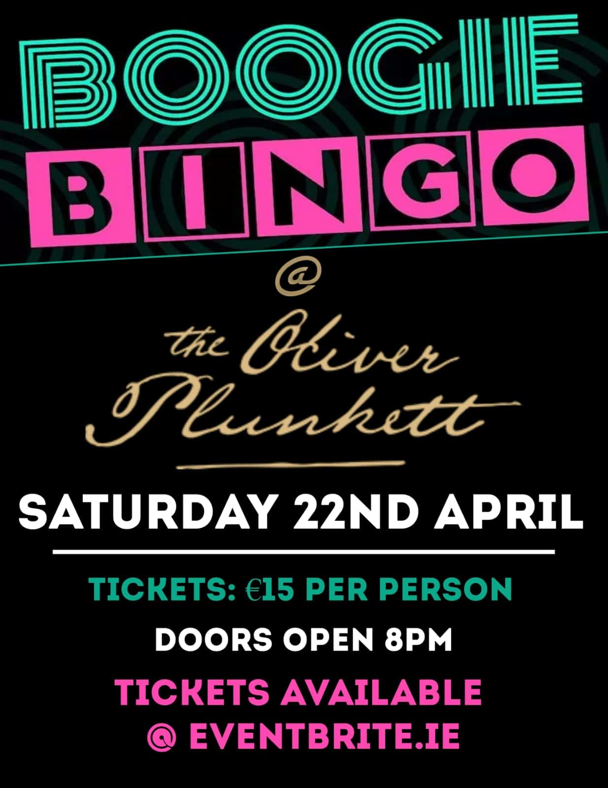 Boogie Bingo at The Oliver Plunkett